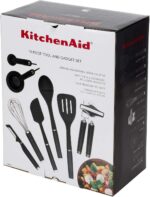 A complete 15-piece black kitchen tool and gadget set arranged neatly, showcasing all included utensils.