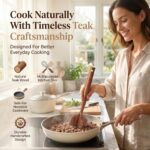 A&O Teak Wood Meat Chopper for ground beef and mashing potatoes, shown with its multi-edge head and wooden handle.