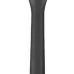 Black silicone wok spatula with a wooden handle, designed for nonstick pans and cooking