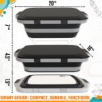 Black collapsible BBQ prep tub with an integrated cutting board, a locking lid, and two meat shredder claws.