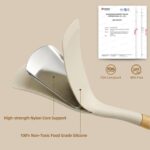 Complete 33-piece SOUTHREEY silicone cooking utensil set with solid wood handles and a holder, in light khaki.