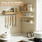 Complete 33-piece SOUTHREEY silicone cooking utensil set with solid wood handles and a holder, in light khaki.