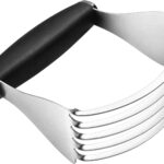 A black Spring Chef XL Pastry Blender with stainless steel blades, shown from a slight angle on a white background.