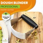 A black Spring Chef XL Pastry Blender with stainless steel blades, shown from a slight angle on a white background.
