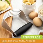 A black Spring Chef XL Pastry Blender with stainless steel blades, shown from a slight angle on a white background.